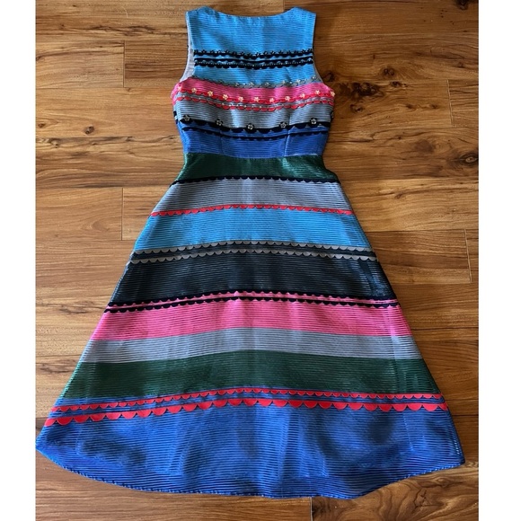 Anthropologie Diane Graphic Striped Midi Dress XS New - Picture 4 of 16